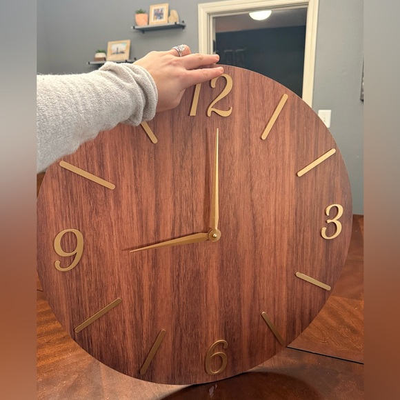 Elegant Brown and Gold Wall Clock